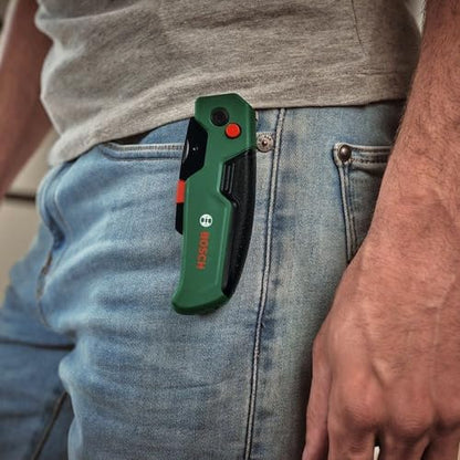 BOSCH Folding Knife | Compact & Portable Design for Easy Storage & Carry | High-Carbon Steel Blade for Durability & Sharpness | Ergonomic Non-Slip Handle for Secure Grip | Safe Blade Locking Mechanism