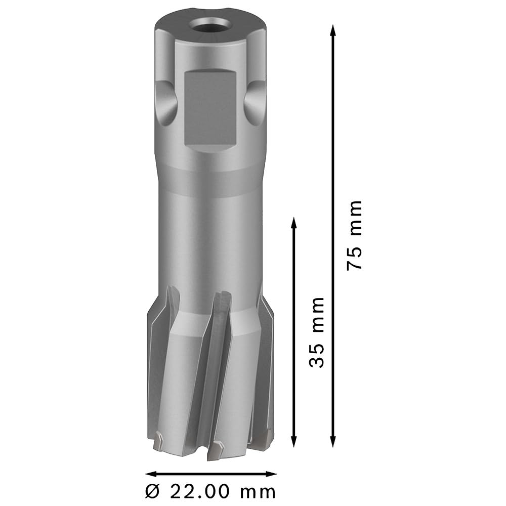 Bosch Professional Tungsten Carbide Teeth Annular Cutter With Diameter 22Mm & Cutting Depth 35Mm, Pack Of 1,Pin To Be Bought Extra