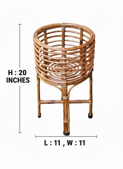 UdrCrafts®  Cane Bamboo Planter Stand for Home Indoor, Outdoor, Living Room, Balcony, Garden