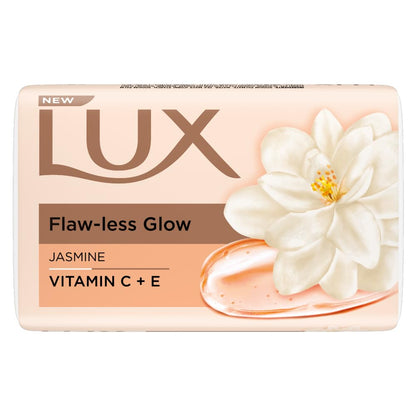 Lux Flaw-less Glow Bathing Soap infused with Vitamin C & E | For Superior Glow | 150g x 3