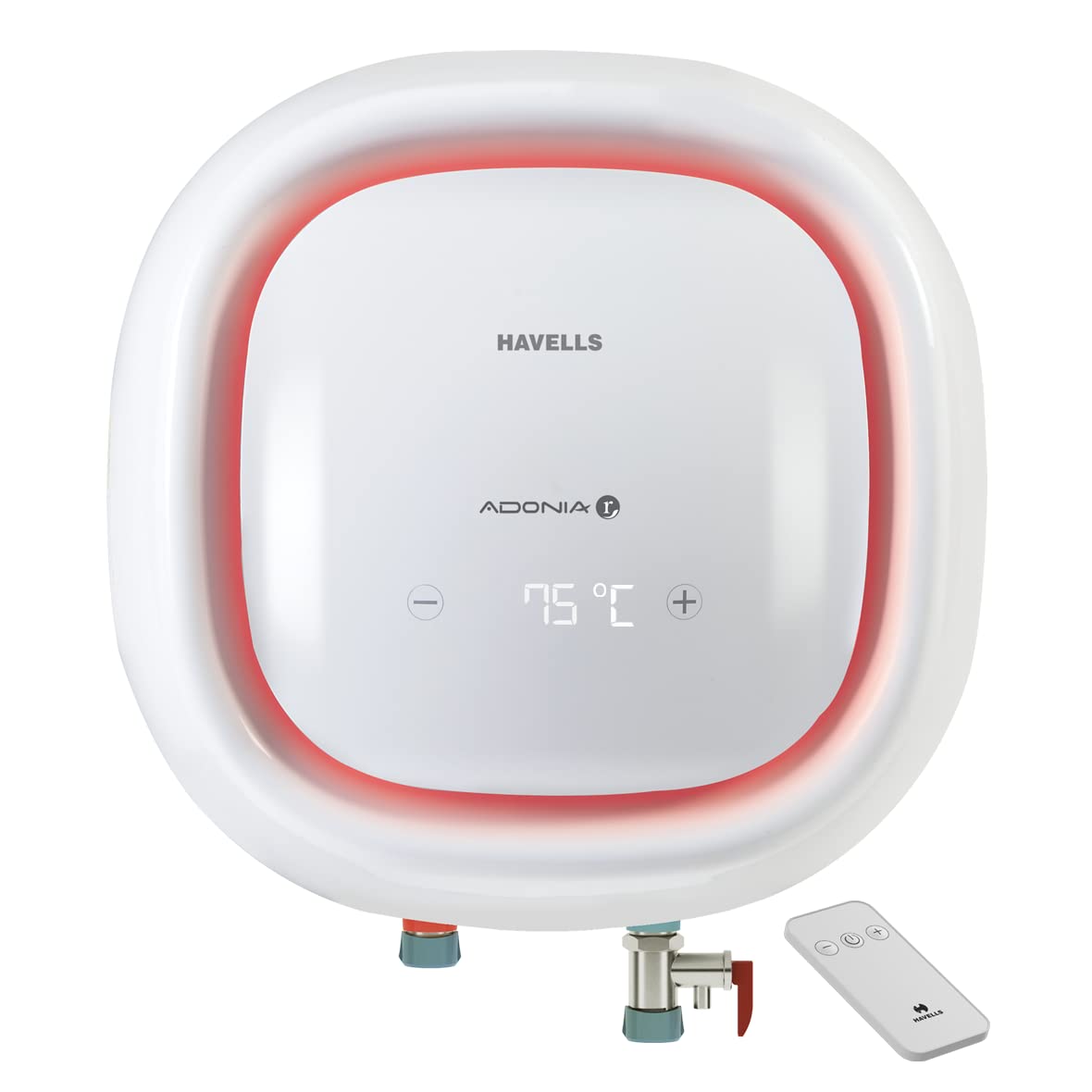 Havells Adonia R 25L Storage Water Heater(Geyser)|Color Changing Temp Sensing LED Indicator|Digital Display|Remote Control|5 Star|Warranty:7 Year on Tank |Shock safe Plug|Free Installation& Flexi Pipe