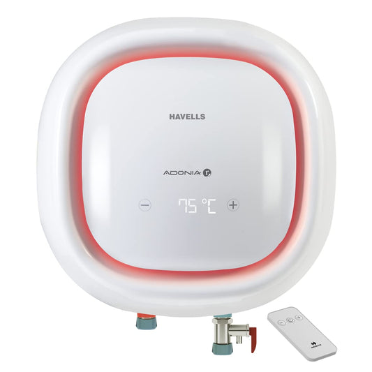 Havells Adonia R 25L Storage Water Heater(Geyser)|Color Changing Temp Sensing LED Indicator|Digital Display|Remote Control|5 Star|Warranty:7 Year on Tank |Shock safe Plug|Free Installation& Flexi Pipe