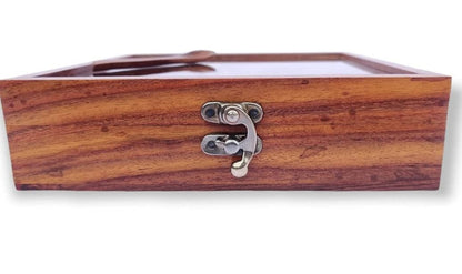 Udaipur Handicrafts Spice Box Containers & Spoon In Sheesham Wood - Wooden Spice Box Set For Kitchen Masala Spice Boxes Masala Dhaniya  Namak Dani Dabba