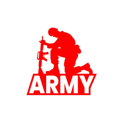 Akshar Arts Bhuwana Aiming for Victory: The Army's Elite Stickers – Red Military Insignia Decal for Cars, Bikes, and Laptop