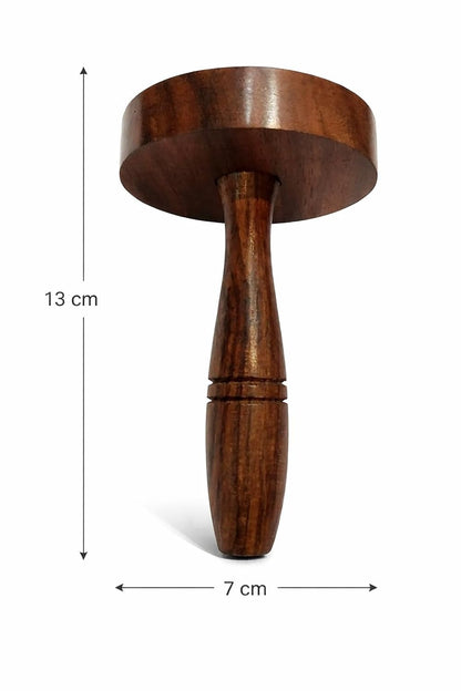 Udaipur Handicrafts | Single Block/Jointless Wood | Paratha Saeki | Roti Presser | Potato/Pav Bhaji Masher | 1 Pc