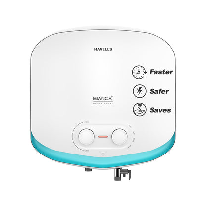 Havells All New Bianca+ 10L 5 Star 3-in-1 Convertible Storage Water Heater(Geyser)|Dual Element|33% Fast Heating|Shock Safe Plug|7 Year Tank & 5 Year element Warranty|Free Installation & Flexi pipe