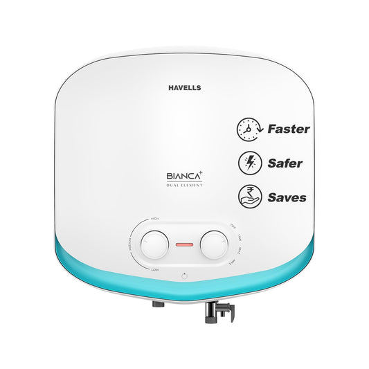 Havells All New Bianca+ 10L 5 Star 3-in-1 Convertible Storage Water Heater(Geyser)|Dual Element|33% Fast Heating|Shock Safe Plug|7 Year Tank & 5 Year element Warranty|Free Installation & Flexi pipe