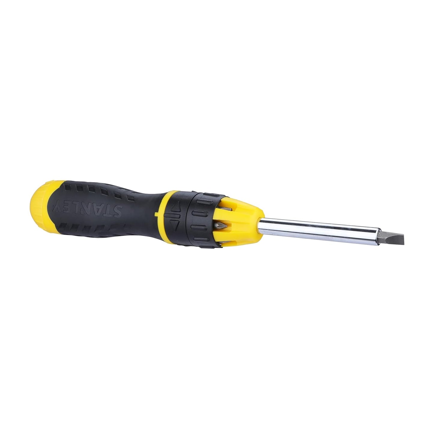 STANLEY STHT68010-8 Magnetic Holder Ratcheting Screwdriver with 10 Bits, 3-Position Audible Ratcheting Mechanism,Comes with Patented Bit Storage System, Ideal for Machines, Cars & General Repair Tasks
