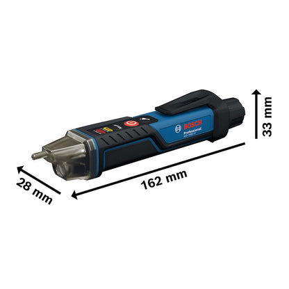 Bosch GVD 1000-17 Electrical Meter (Contactless Voltage Detection, IP67, Dual Range 24-1000V AC, Integrated Torch, Belt Clip, CAT IV 1000V Tested)