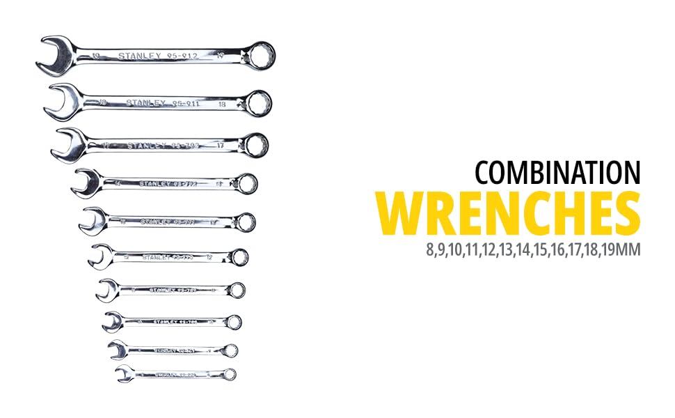 STANLEY 94-181 150-Piece High Quality Multi-Toolkit containing Spanners, Drivers, Sockets, Bits & Wrenches for Home, DIY & Professional Use, YELLOW & BLACK