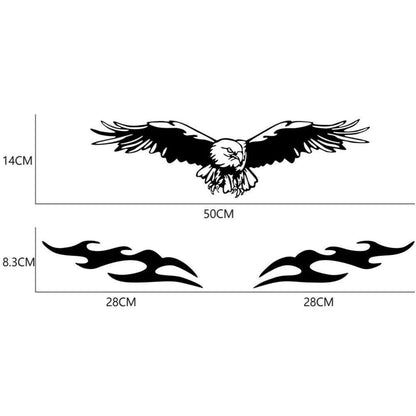 Akshar Arts Bhuwana Flying Eagle Stickers for car Hood, Window & Rearshield 50Flying Eagle Stickers for car Hood, Window & Rearshield 50x14 cm (Black) x30 cm (Black)
