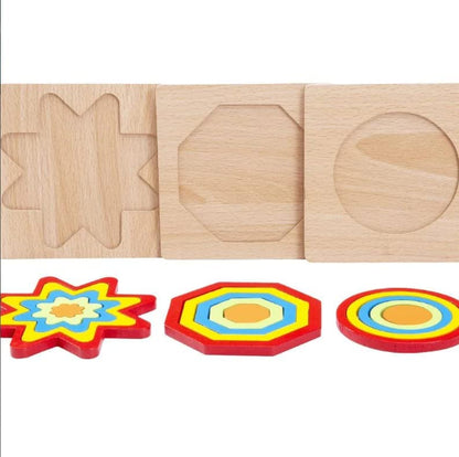 Udaipur HandiCrafts Toddler Puzzles Games Wooden Toys Montessori Rainbow Shape Sorting Puzzle Toys Toddlers Activities Preschool Learning Early Educational Birthday Gift Travel For Kids Age 1 2 3 4 Year Old