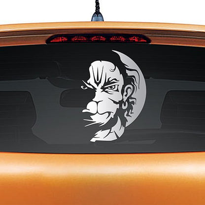 Akshar Arts Bhuwana Hanuman Car Sticker Rear Glass - Silver, Self-Adhesive, Wall, 25 Mm, 203 Mm