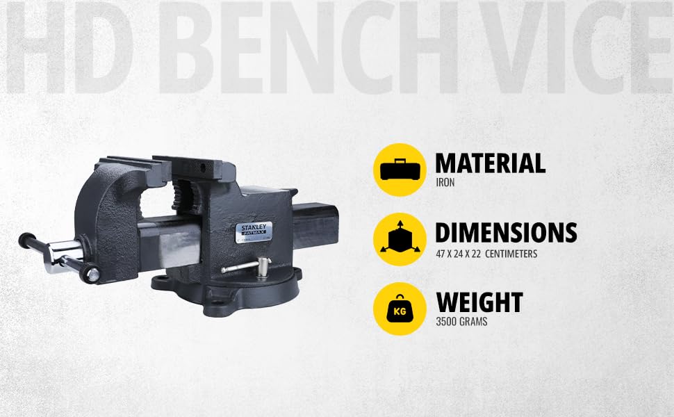 STANLEY 1-83-066 Heavy-Duty Bench Vice 100mm (4 inch)