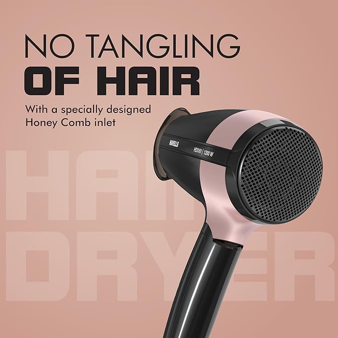 Havells 1200W Foldable Hair Dryer; 3 Heat Settings With Cool Shot (Hot/Cool/Warm),Heat Balance Technology|Cool Black|Your Perfect Blow Dry Companion For Effortless Hair Styling|Hd3161-1200 Watts