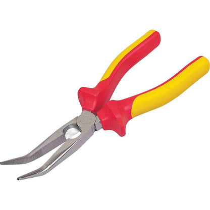 STANLEY FATMAX® 0-84-008 VDE Bent Nose Pliers, 200mm (8"), Ideal For Repair Of Electric Vehicles, Gripping & Manoeuvring Objects, Red and Yellow