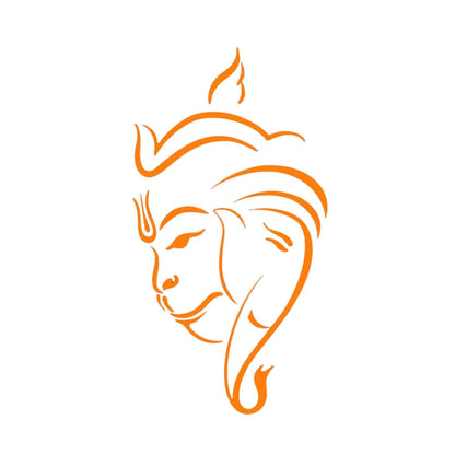 Akshar Arts Bhuwana Hanuman Ji Face Vinyl Sticker for Car, Bike, Laptop & Home Décor – Waterproof & Durable (Orange) (5.8×3.1 Inch)