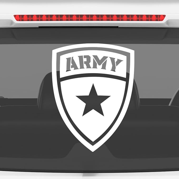Akshar Arts Bhuwana Army Tank Design Sticker – Military Decal for Vehicle, Laptop, and Wall Use (White)