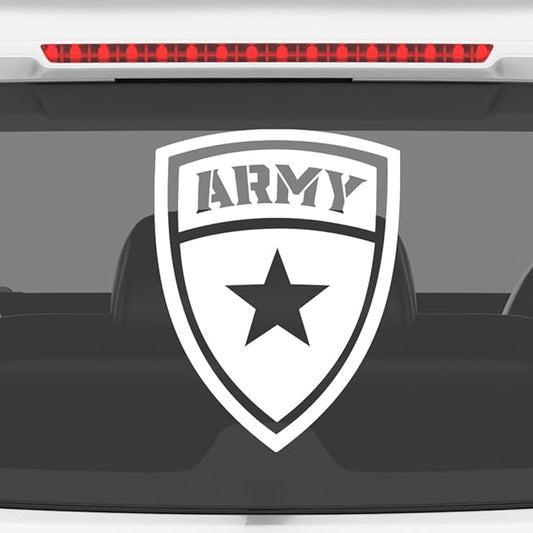 Akshar Arts Bhuwana Army Tank Design Sticker – Military Decal for Vehicle, Laptop, and Wall Use (White)