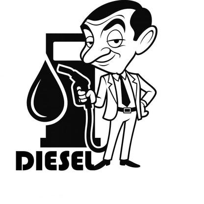 Akshar Arts Bhuwana Car Sticker Vinyl Stickers Diesel Sticker for Car Exterior Waterproof Scratch Proof, Weather Resistant Decals Black White Cute Cartoon Jerry (Mr Bean Decal - Car..)