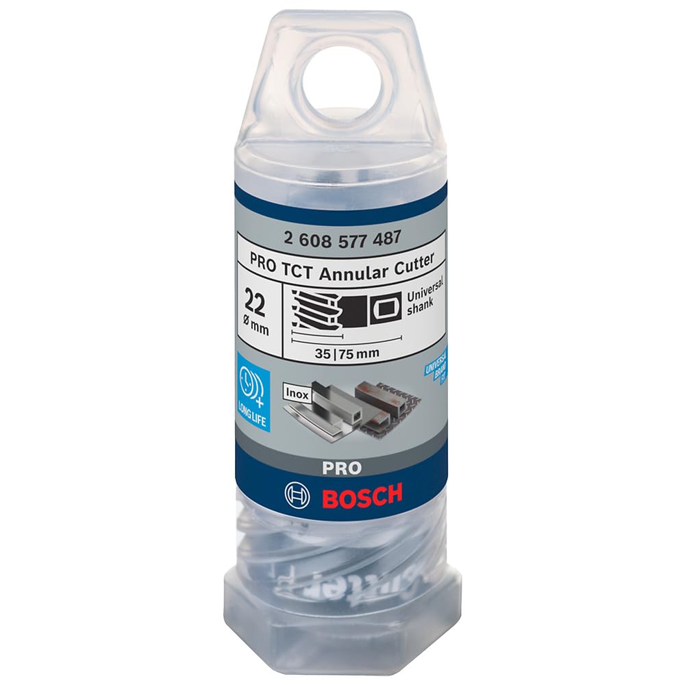 Bosch Professional Tungsten Carbide Teeth Annular Cutter With Diameter 22Mm & Cutting Depth 35Mm, Pack Of 1,Pin To Be Bought Extra