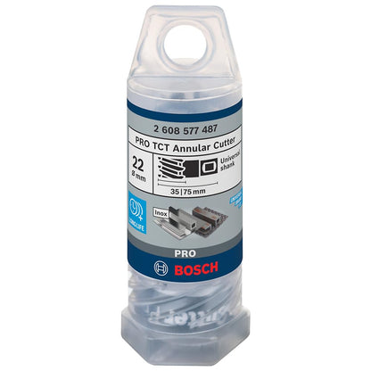 Bosch Professional Tungsten Carbide Teeth Annular Cutter With Diameter 22Mm & Cutting Depth 35Mm, Pack Of 1,Pin To Be Bought Extra