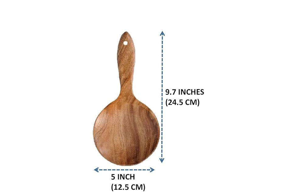 Udaipur Handicrafts Ragi Ball Making Wooden Spoon Ragi Mudde Maker Brown 24.5 cm |