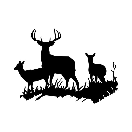 Akshar Arts Bhuwana Deer Silhouette Stickers for Car Bonnet Bumper Windows All Sides L x H 17.27 x 12.44 Cms