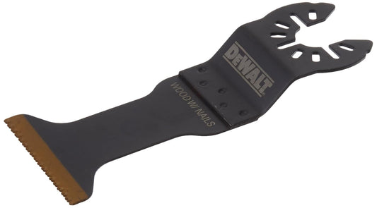 DEWALT Oscillating Tool Blade for Wood with Nails, Wide, Titanium Nitride Coated (DWA4204), Black