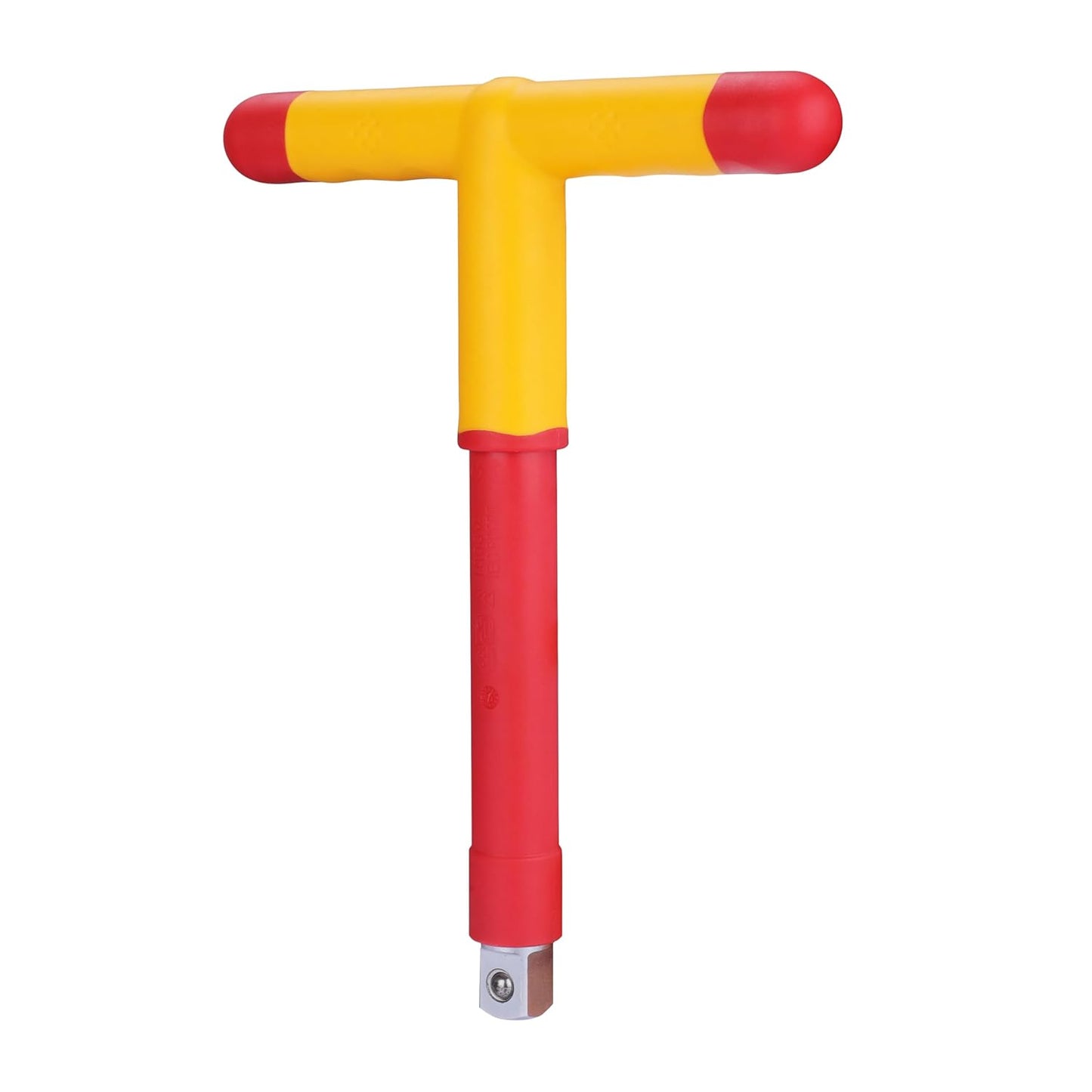 Stanley STMT77851-23B 1/2" VDE Insulated T-Handle Wrench 200mm, Ideal For Repair Of Electric Vehicles, Red and Yellow