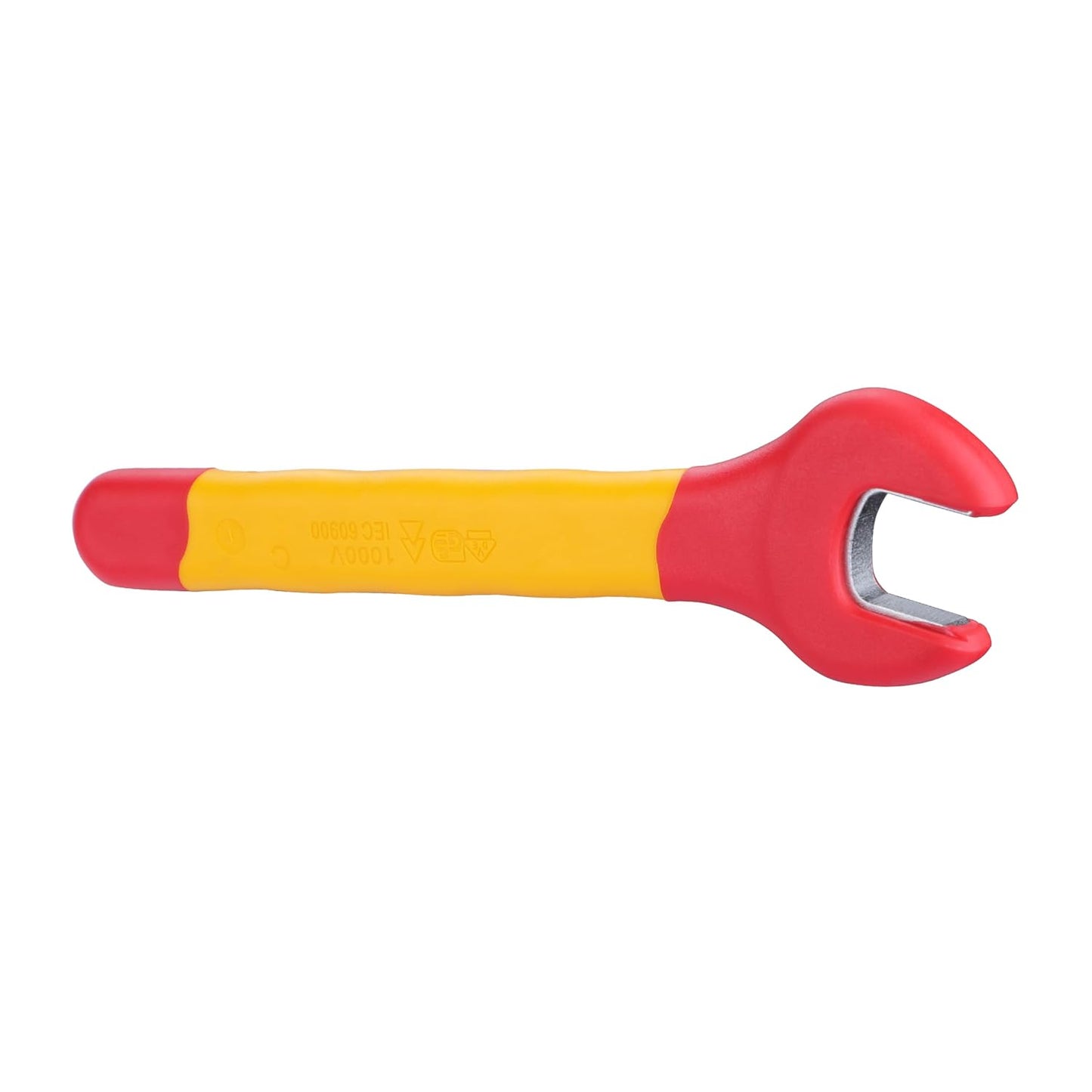 STANLEY STMT77719-23B VDE Insulated Open End Wrench 14mm, Ideal For Repair Of Electric Vehicles, Red and Yellow
