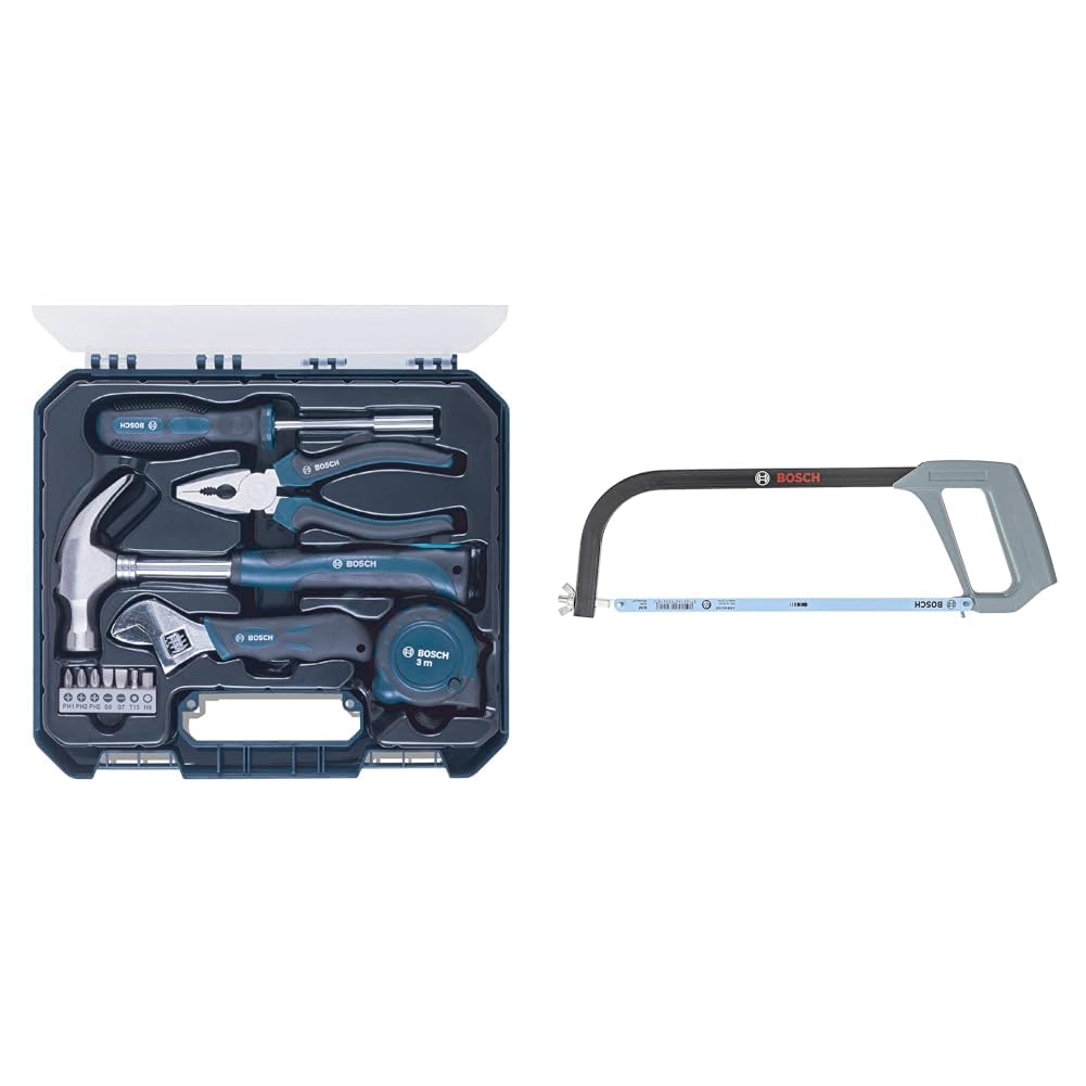 Bosch 12 pieces Hand tool kit for wood and metal, with handtools and bits