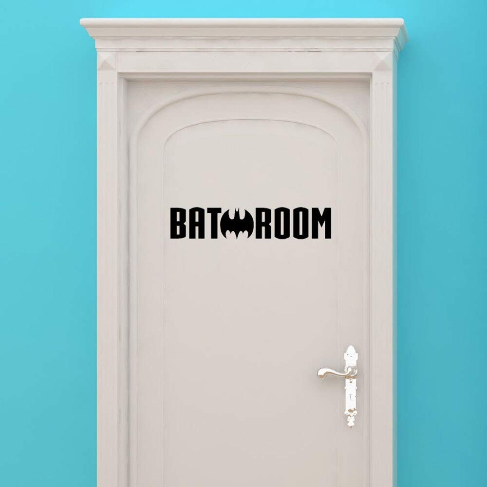 Akshar Arts Bhuwana Bat Batman Bathroom Wall Decal Toilet Door Decoration Decals (57 cm x 11 cm x 0.4 cm)