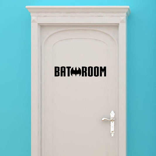 Akshar Arts Bhuwana Bat Batman Bathroom Wall Decal Toilet Door Decoration Decals (57 cm x 11 cm x 0.4 cm)