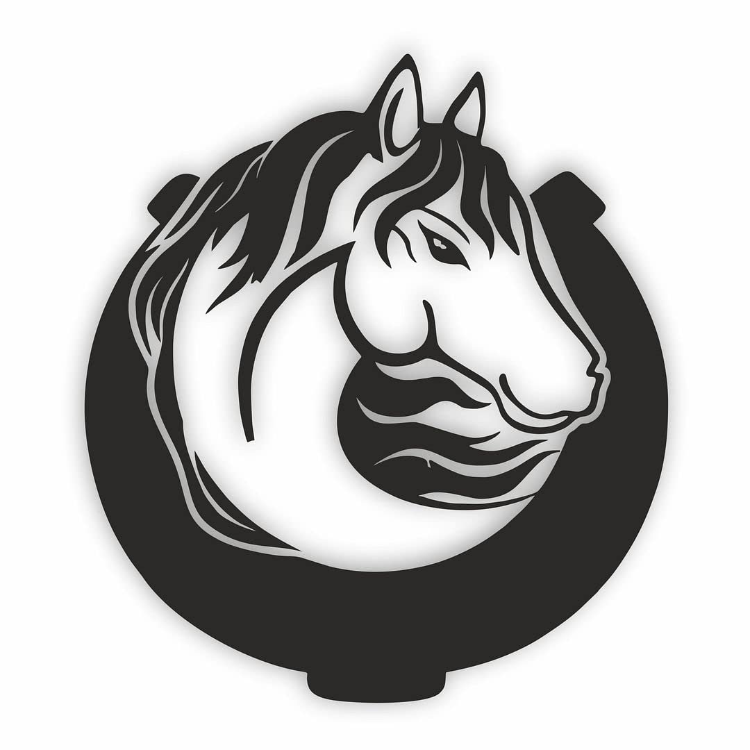 Akshar Arts Bhuwana Black Horse Nice & Trendy Look Exterior Car Sticker Self-Adhesive, Waterproof Decal Vinyl for All Car Sticker (2Pcs) Size (27cm X 25cm)_C24