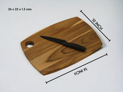Udaipur Handicrafts Wooden Chopping Board/Cutting Board/Serving Board, Platter/Plate for Vegetables | Natural Acacia Wood | 36 * 25 * 1.5 cms | Handmade in India