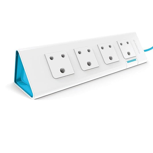 anchor by panasonic 22061 6A Power Strip 4 Socket Spike Guard with Single Switch (1.5 m, White and Blue)