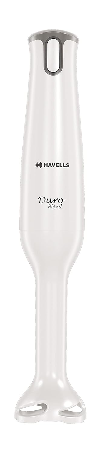 Havells Duro Blend 300 W Hand Blender | Low Noise Copper DC Motor | Rust-Free 304 SS Blades | Double Wall |Detachable Stem | 2 Speed Settings | Double Bush Technology | 2 Years Warranty