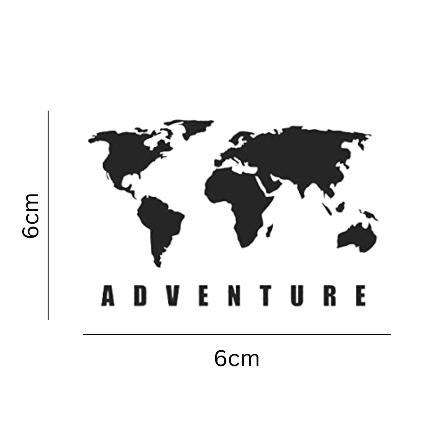 Akshar Arts Bhuwana World map Auto Hood Bumper Front Sides Bike StickersBlack