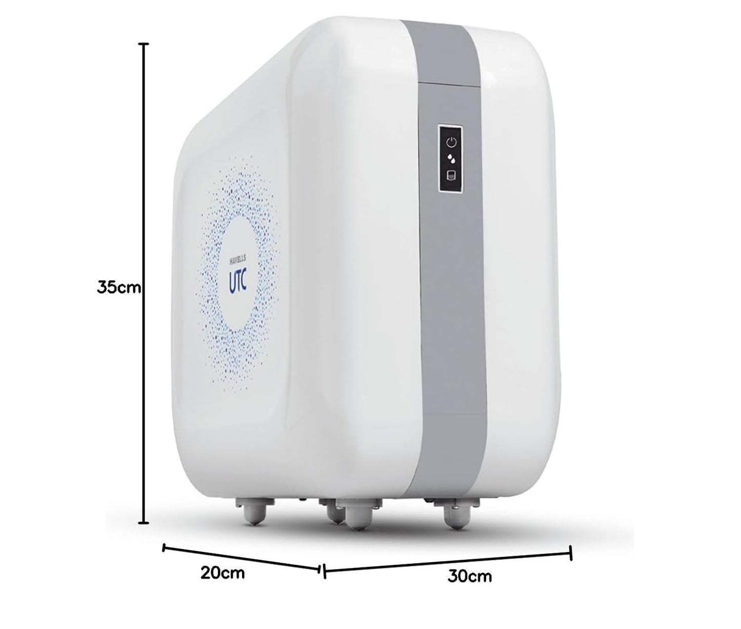 Havells Utc 100% Ro & Uv Water Purifier, White, Suitable for Borwell,tanker, municipal water