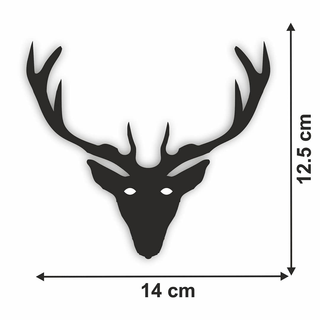 Akshar Arts Bhuwana Deer Horn Nice & Trendy Look Exterior Car Sticker Self-Adhesive, Waterproof Decal Vinyl for All Car Sticker (2Pcs) Size (12.5cm X 14cm)_C07