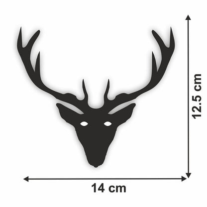 Akshar Arts Bhuwana Deer Horn Nice & Trendy Look Exterior Car Sticker Self-Adhesive, Waterproof Decal Vinyl for All Car Sticker (2Pcs) Size (12.5cm X 14cm)_C07