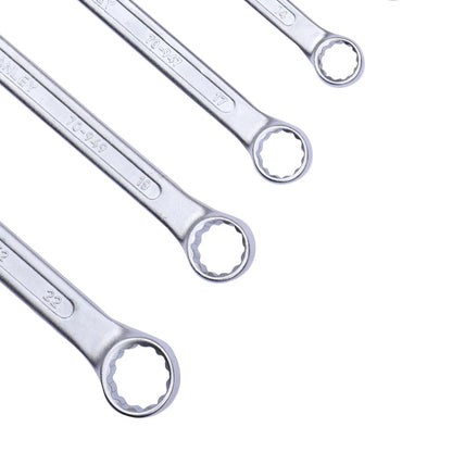 STANLEY 70-964E 12-Piece Combination Spanner Set With Maxi-Drive System, 6mm to 22mm, Chrome-Vanadium Steel, Anti-Slip Design on Open End, Anti-Rust, Matt Finish, Silver