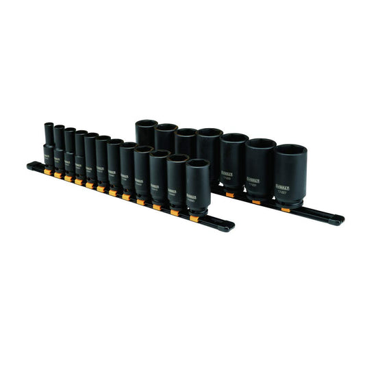DEWALT Deep Impact Socket Set, 19-Piece, 1/2" Drive SAE (DWMT19239)