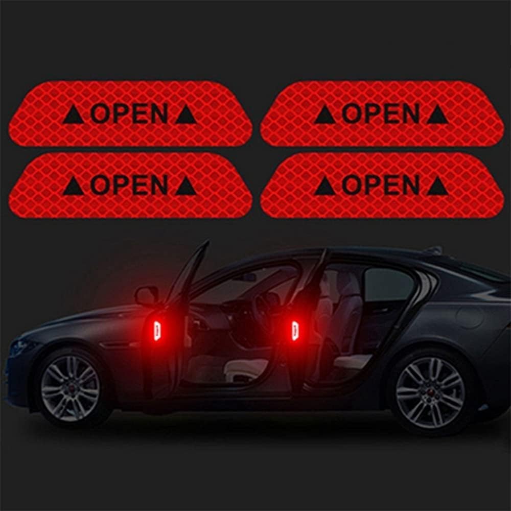 Akshar Arts BhuwanaCar Door Reflective Open Warning Safety Sticker(Red),Plastic,Self-Adhesive,9.5x2.5x0.2cms
