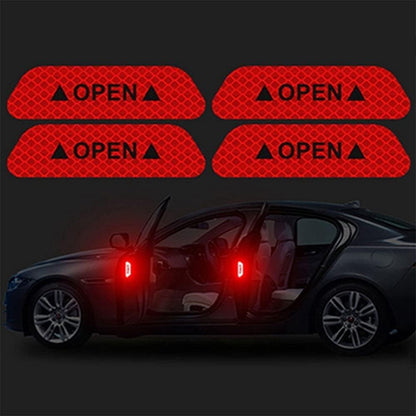 Akshar Arts BhuwanaCar Door Reflective Open Warning Safety Sticker(Red),Plastic,Self-Adhesive,9.5x2.5x0.2cms