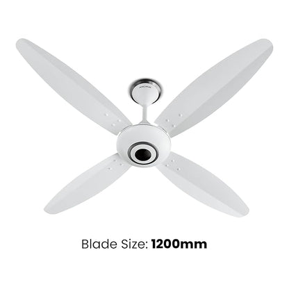 Anchor By Panasonic Ecobreeze 1200mm BLDC Ceiling Fan (4 Blade, Matt White) with Remote, Medium