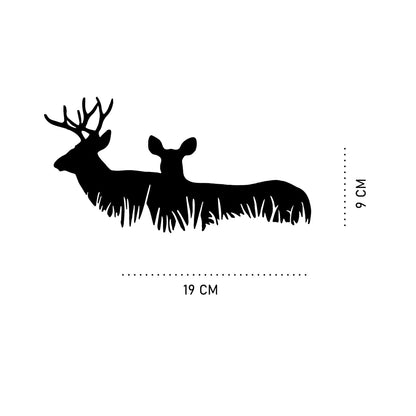 Akshar Arts Bhuwana  Animal Deer Car Sticker and Other Vehicle 19 נ9 CM Black