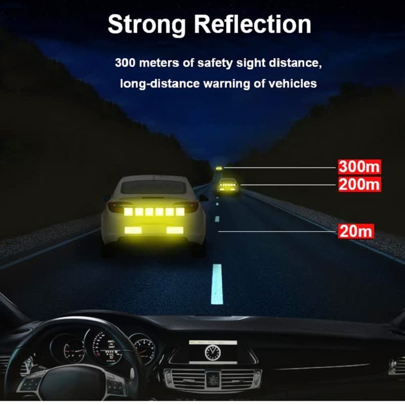 Akshar Arts Bhuwana (Circle Red) 10Pcs Car Truck Bumper Safety Reflective Warning Strip Night Driving Riding Safety Stickers Motorcycle Bicycles Safety Sticker Compabile with Vitara Brezza