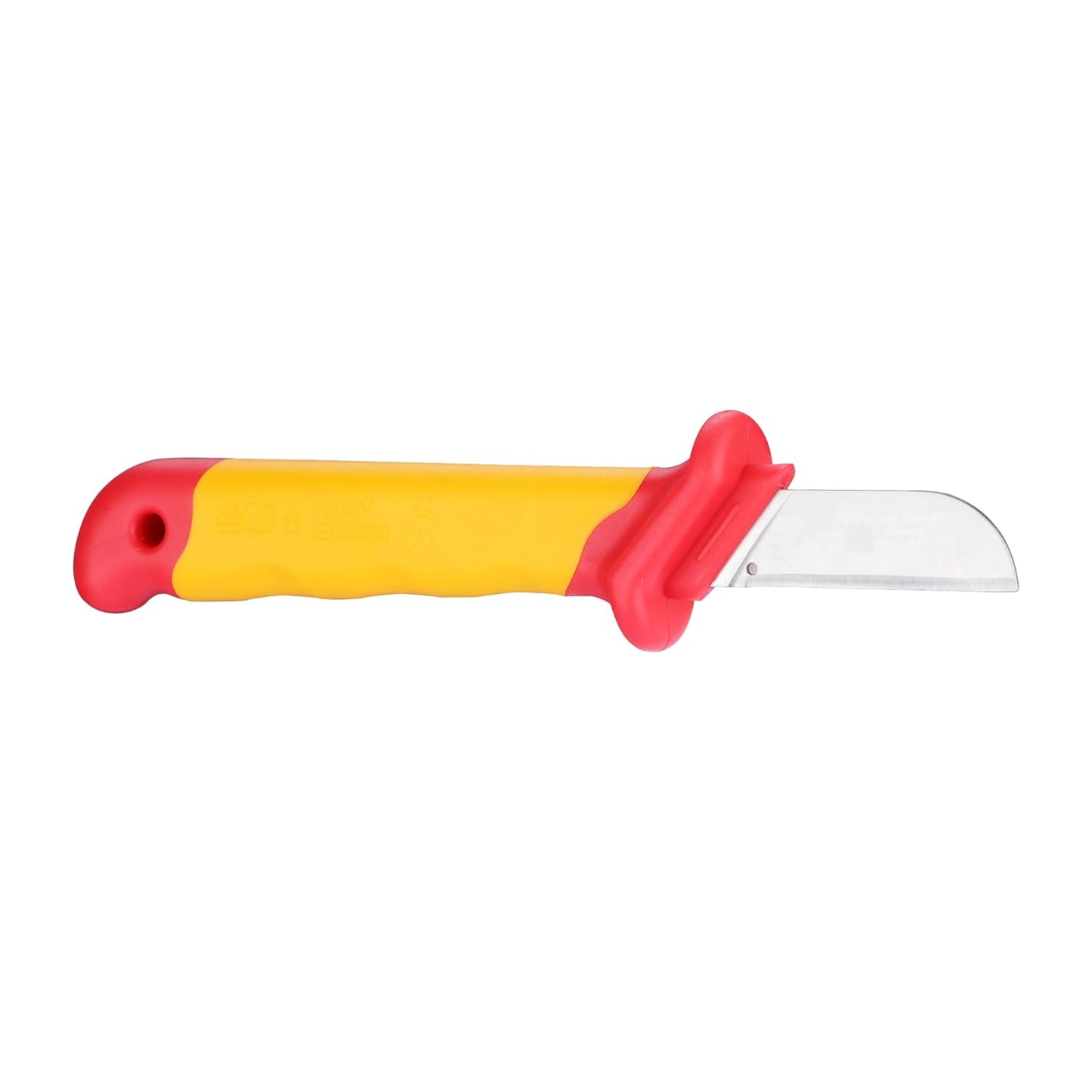 STANLEY STMT77867-23B VDE Insulated Straight Cable Knife 50x180mm, Ideal For Repair Of Electric Vehicles, Red and Yellow